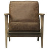 Albert Accent Arm Chair, Nubuck Chocolate, Faux Leather