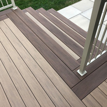 Azek Weathered Teak and double wide English Walnut trim