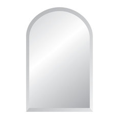 Arch Frameless Mirror with Polished Beveled Edges, 18"x30"