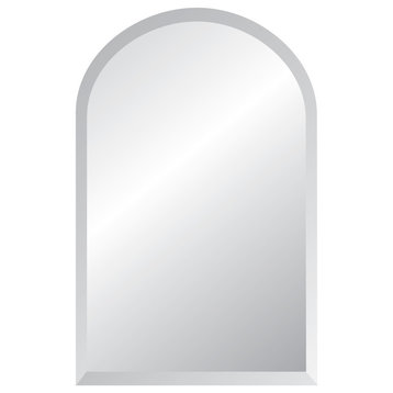 Arch Frameless Mirror with Polished Beveled Edges, 18"x36"