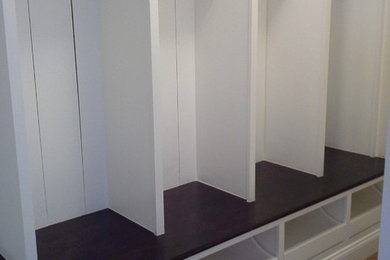 Locker style mudroom