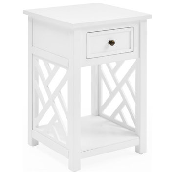 Alaterre Furniture Coventry Wood End Table with Drawer and Shelf