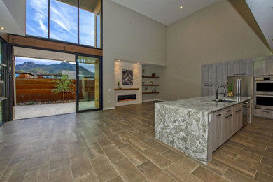 Example of a trendy living room design in Phoenix