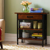 Leick Ironcraft Wood Foyer Bookcase with Drawer Storage in Brown