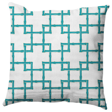 Bamboo Decorative Throw Pillow, Explorer Blue, 18"x18"