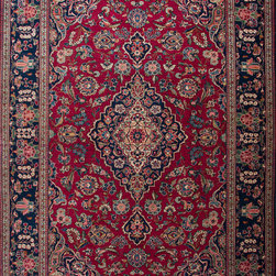 Antique Persian Kashan rug 4'5 X 6'8 - Area Rugs