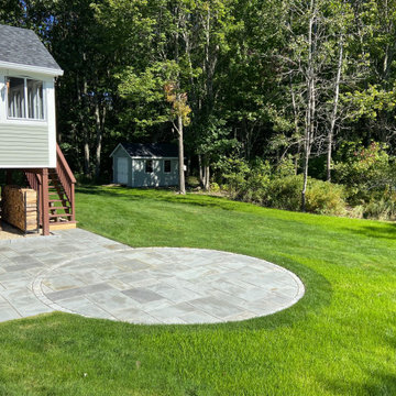 Bluestone Patio with Granite Steps