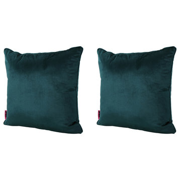 GDF Studio Velvin Modern Fabric Throw Pillows, Set of 2, Teal