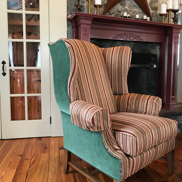 Country Retreat in Connecticut -- Red and Green Family Room
