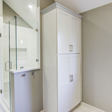 Timeless Primary Bathroom Remodel with Improved Storage & Layout
