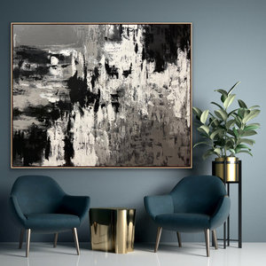 AB1772 Blue Black White Modern Abstract Canvas Wall Art Large Picture Prints 