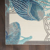 Waverly Sun N' Shade All-over design Ivory Blue 6'6" x 9'6" Area Rug