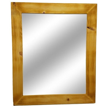 Shiplap Style Vanity Mirror, Natural, 24" X 30", Horizontal