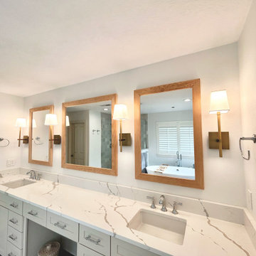 Vanity with Custom Framed Mirrors
