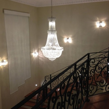 French Empire 34-Light Clear Crystal Chandelier, Chrome Finish