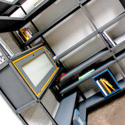 Rhys Bespoke Premium Ply & Aluminium Box Section Colourful Shelves & Storage - Storage Cabinets