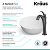 Stone Resin Solid Surface Round Vessel Sink, Bathroom Arlo Faucet, Bronze