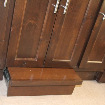 Vanities with Built In Step Stool & Linen Cabinets