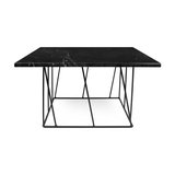 Helix Square Coffee Table, Black Marble/Black Steel