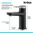KRAUS Indy Bathroom Faucet in Spot Free Stainless Steel/Matte Black