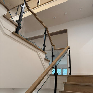 Project #132 | White Oak Staircase with Glass Balustrade