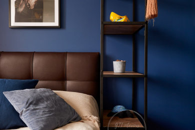 Источник вдохновения для домашнего уюта: детская в современном стиле с синими стенами
