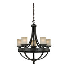 Halifax 5 Light Bronze Rustic Wheel Chandelier