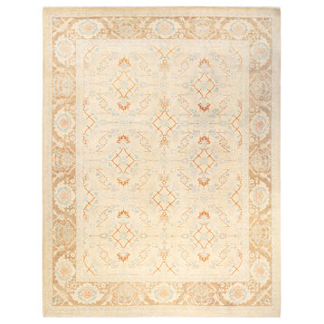 Eclectic, One-of-a-Kind Handmade Area Rug Ivory, 9'1"x11'9"