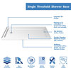 SlimLine 36"x60" Single Threshold Shower and QWALL-3 Shower Backwalls Kit