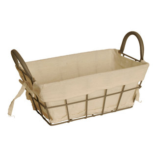  Wald Imports - Small Wicker Basket with Handle - Dark