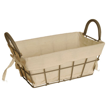 Wire Basket With Linen Liner, Small