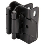 Cosmas - Partial Wrap Cabinet Hinges 1/2" Overlay, Set of 2, Black - Type: Cabinet Hinge