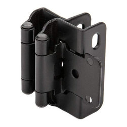 Cosmas - Partial Wrap Cabinet Hinges 1/2" Overlay, Set of 2, Black - Hinges