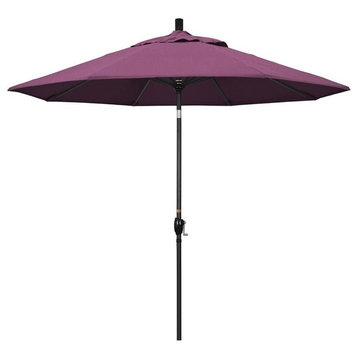 9' Pacific Trail Series Patio Umbrella With Sunbrella 2A Stone Black/Iris Fabric