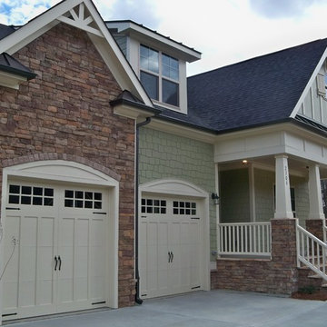 Stone, shake, board and batten siding