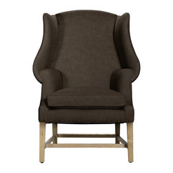 English Linen Wingback Chair - Armchairs And Accent Chairs