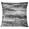 Black and White Panoramic London Cityscape Throw Pillow, 16"x16"