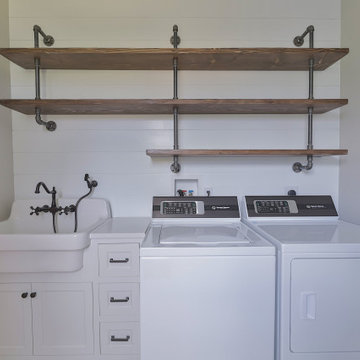 Laundry Room - Utility Sink and Reclaimed Wood Shelving
