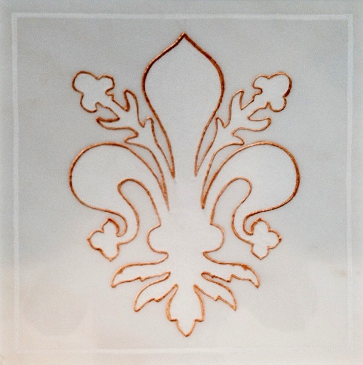 Fleur De Lis- Florentine symbol with gold leaf- Symbolic Collection