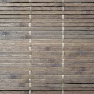 Cordless Driftwood Dockside Flatstick Bamboo Roman Shade, 46"x64"