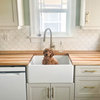 Austen White Fireclay 24" Single Bowl Farmhouse Undermount Kitchen Sink w/Drain