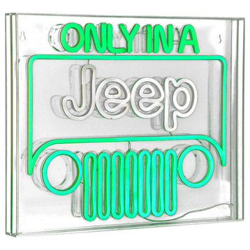 Licensed Only in a Jeep Acrylic LED Wall Decor Sign 20"x16"