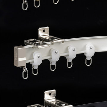 CHRY31 White Black Bendable Curtain Track For Bay Windows Ceiling