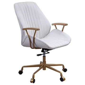 93241, Office Chair, Vintage White Top Grain Leather, Hamilton
