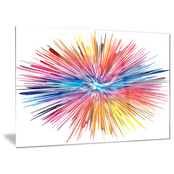 "Color Explosion" Abstract Glossy Metal Wall Art, 28"x12"