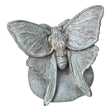 Campania Lunar Moth, Cast Stone Animal Statue Garden Art