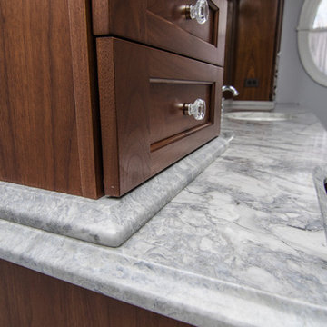 Super White Quartzite Master Bathroom
