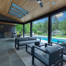 Backyard furniture and landscaping
