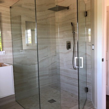 Frame-less Swing Shower Enclosure - Chrome Square