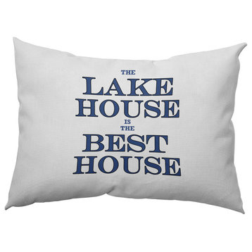 Lake House Best House Polyester Indoor Pillow, Nautical Navy, 14"x20"